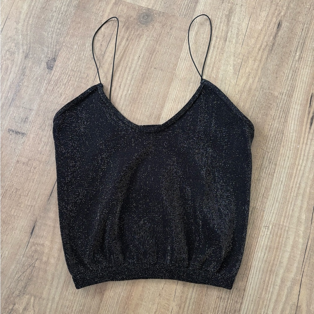 Free People Black & Gold Glitter Brami